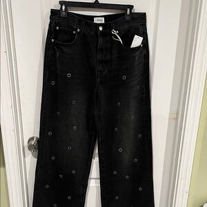 Pistola women’s Hendrix high-rise baggy jeans with  Eyelet Accents